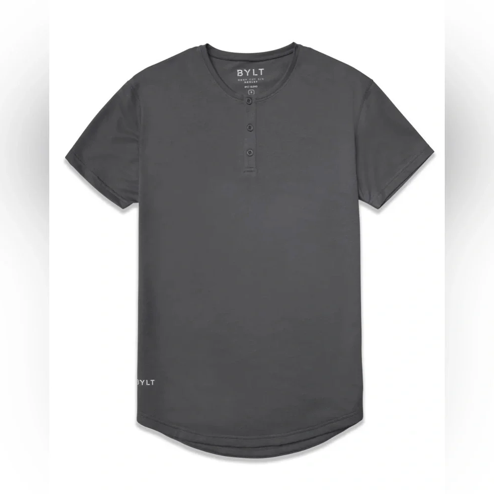 BYLT Signature Henley Drop-Cut Short Sleeve Shirt Large
